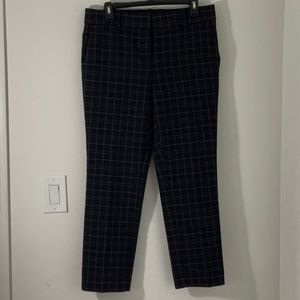 Ann Taylor Devin Fit Blue Plaid Trousers